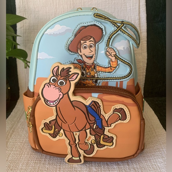NEW Loungefly Pixar Toy Story Woody and Bullseye Mini Backpack - Picture 1 of 8